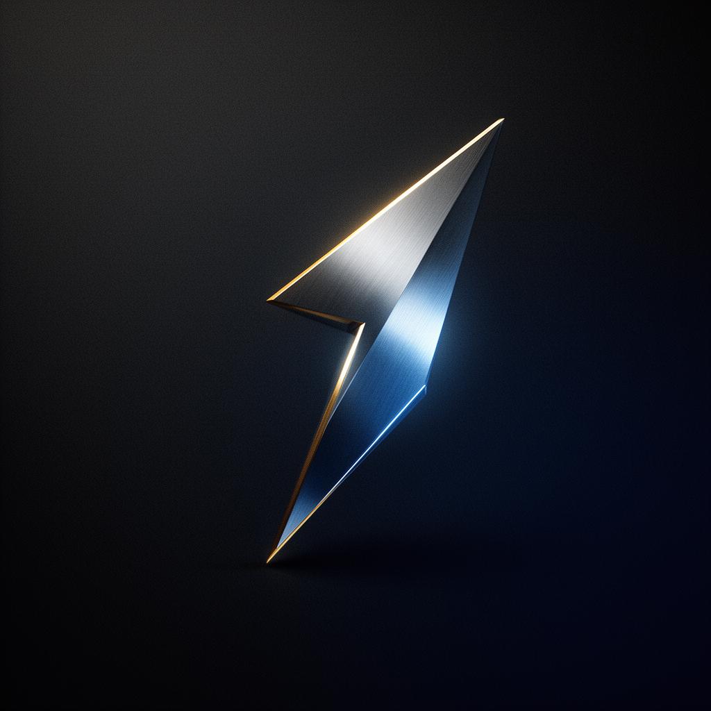 The Masculine Upgrade — abstract steel and light emblem